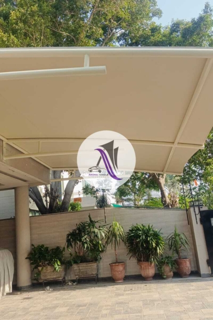 aroma tensile wall mount car parking shade