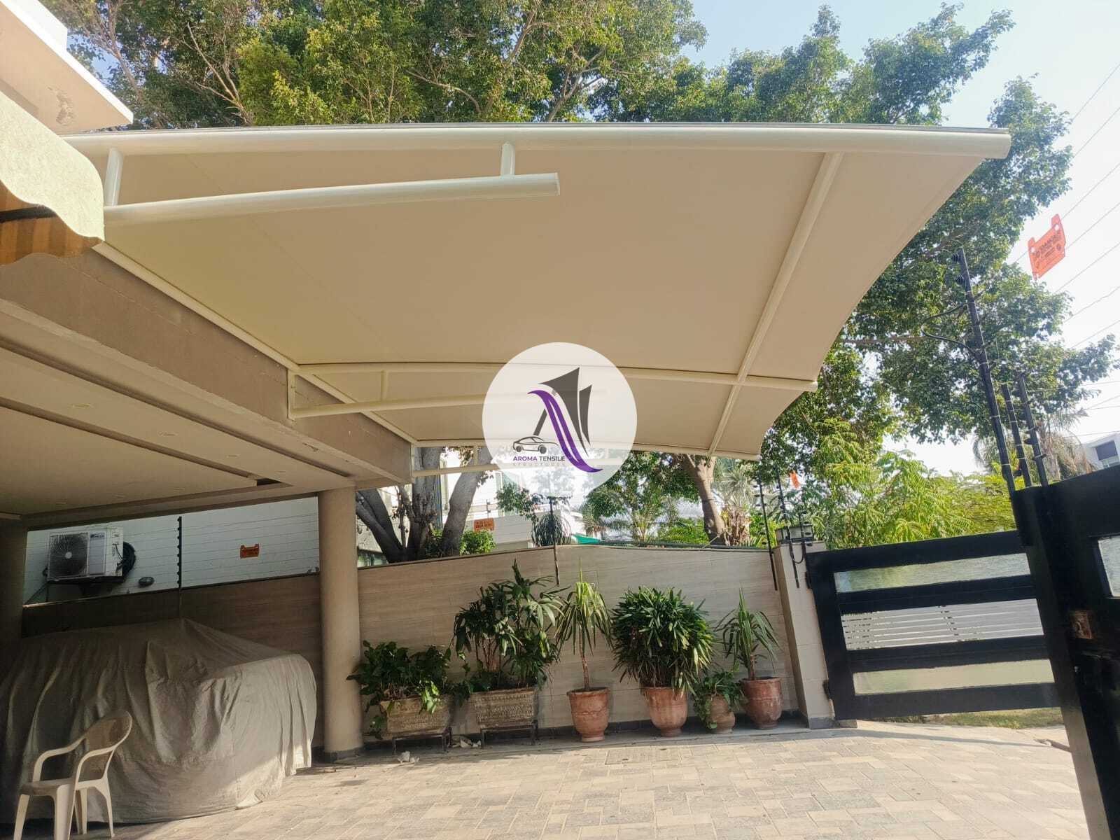 aroma tensile wall mount car parking shade